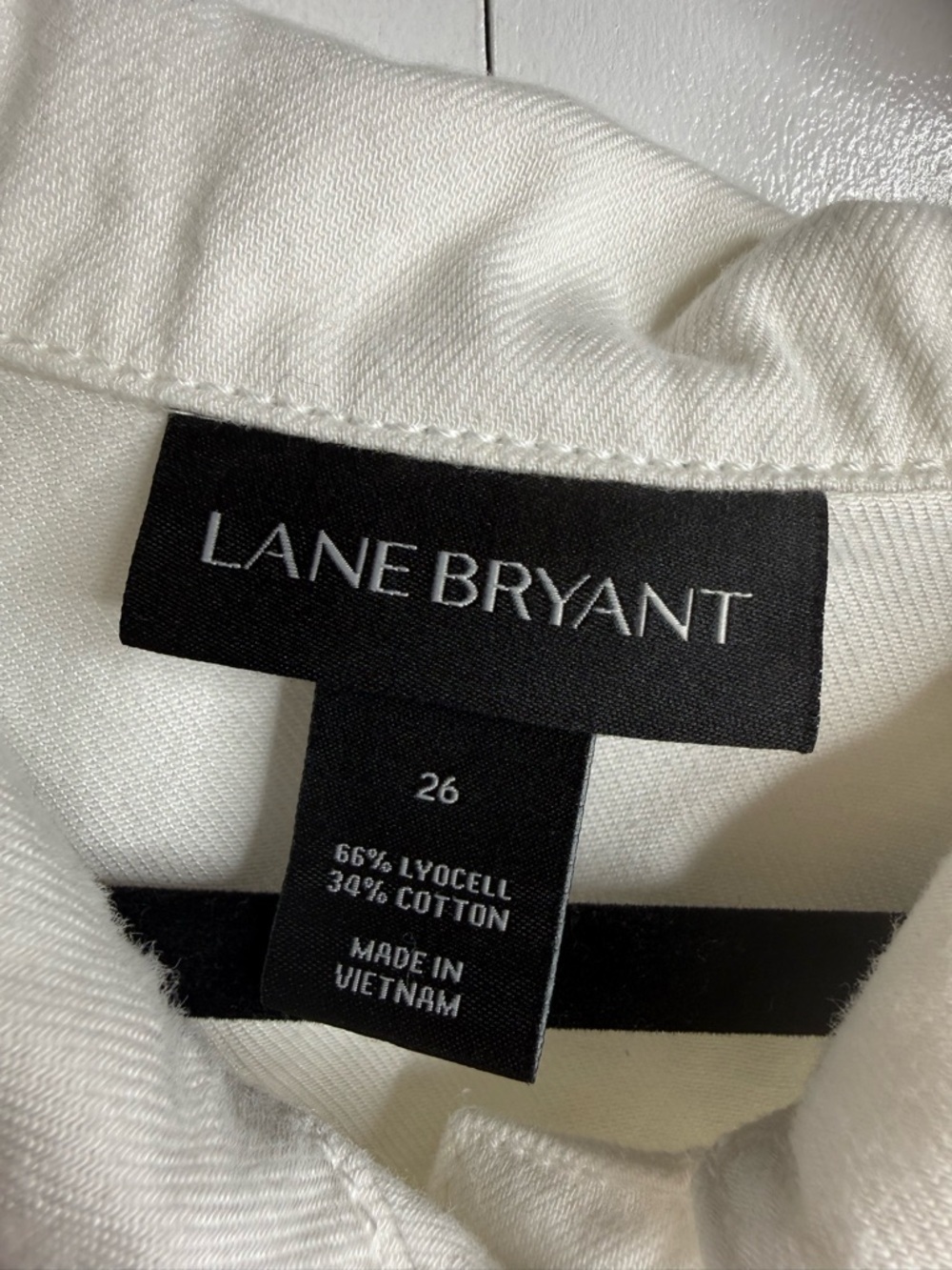 Lane Bryant Tencel Cotton Women's White Classic Button-Front Jacket Size 26 - Picture 2 of 5